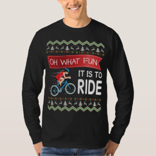 Oh What Fun It Is To Ride Bicycle Biker Christmas T-Shirt