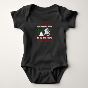 Oh What Fun It Is To Ride Bicycle Christmas Baby Bodysuit