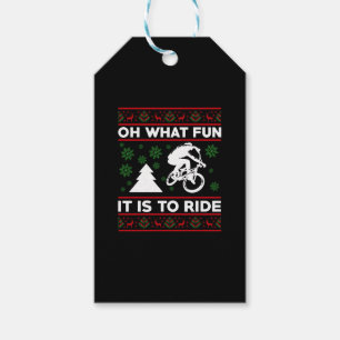 Oh What Fun It Is To Ride Bicycle Christmas Gift Tags