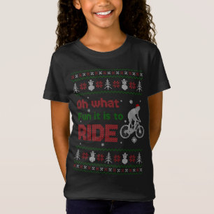 Oh What Fun It Is To Ride Bike Ugly Christmas Swea T-Shirt