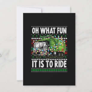 Oh What Fun It Is To Ride, Funny Christmas Garbage Invitation