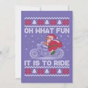Oh What Fun It Is To Ride Funny Christmas Ugly Swe Invitation