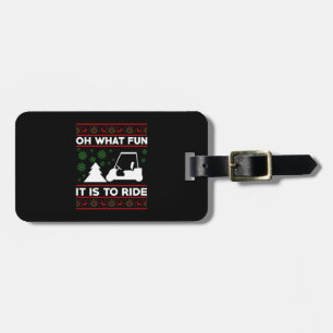 Oh What Fun It Is To Ride Golf Cart Christmas Luggage Tag