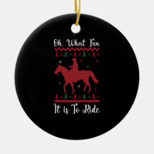 Oh What Fun It Is To Ride Horse Christmas Ceramic Tree Decoration