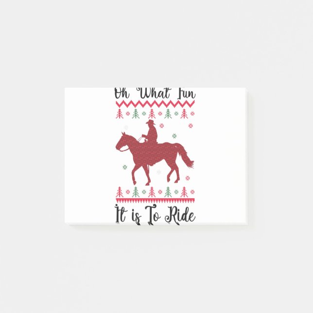 Oh What Fun It Is To Ride Horse Christmas Post-it Notes (Front)