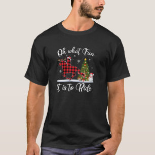 Oh What Fun It Is To Ride Horse Funny Red Plaid Ch T-Shirt