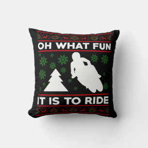 Oh What Fun It Is To Ride Motorcycle Dirt Bike Cushion