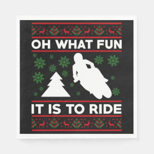 Oh What Fun It Is To Ride Motorcycle Dirt Bike Napkin
