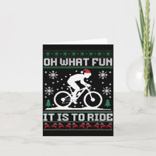 Oh What Fun It Is To Ride Mountain Bike Biker Chri Card