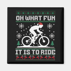 Oh What Fun It Is To Ride Mountain Bike Biker Chri Magnet