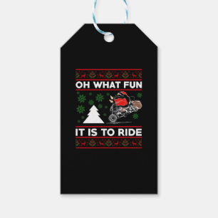 Oh What Fun It Is To Ride Santa Motocross Dirt Bik Gift Tags