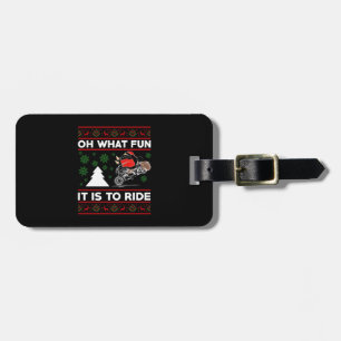 Oh What Fun It Is To Ride Santa Motocross Dirt Bik Luggage Tag