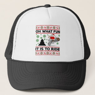 Oh What Fun It Is To Ride Santa Motocross Dirt Bik Trucker Hat