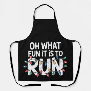 Oh What Fun It Is To Run Christmas Lights Runner Apron