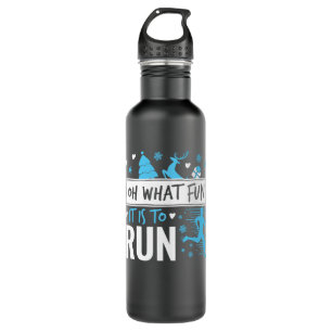 Oh What Fun It Is to Run Christmas Runner Running 710 Ml Water Bottle