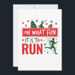 Oh What Fun It Is to Run Christmas Running Runner Holiday Card<br><div class="desc">This festive runner Christmas design is sure to please all types of runners,  whether you jog,  sprint or run distance races</div>