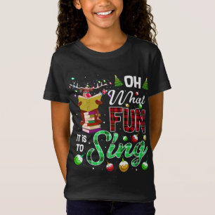 Oh What Fun It Is To Sing Music Reindeer Singing C T-Shirt
