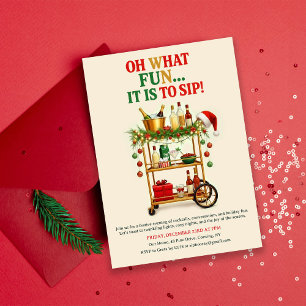 Oh What Fun It Is to Sip! Holiday Cocktail Party Invitation