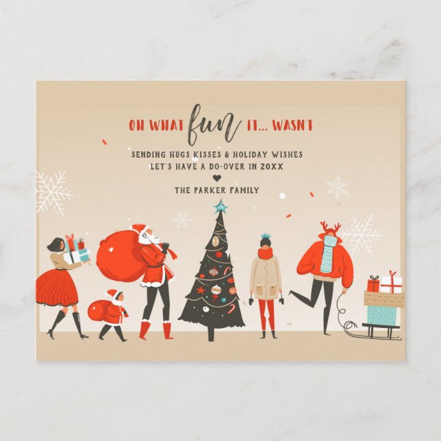Oh What Fun It Wasn't | Do-Over Christmas Holiday Postcard (Front)