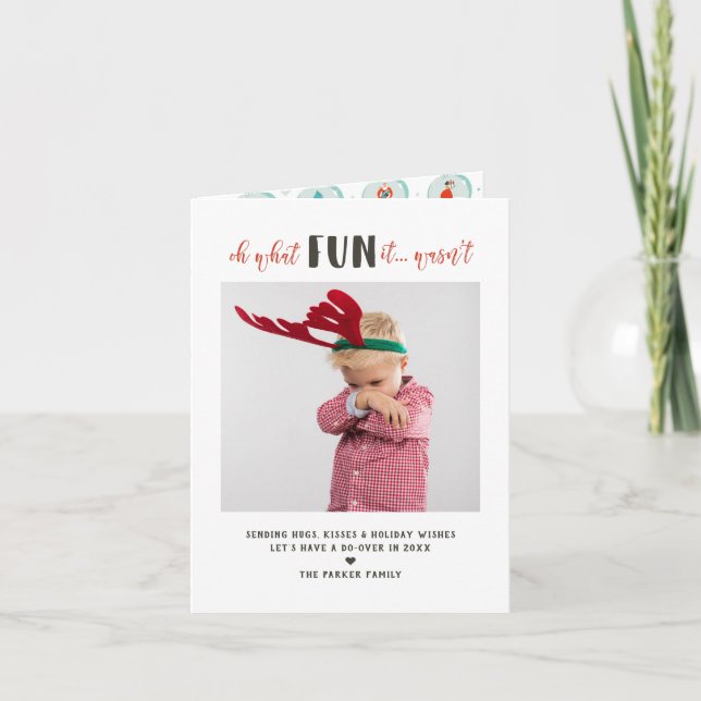 Oh What Fun It Wasn't | Do-Over Christmas Photo Card (Front)