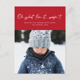 Oh what fun it wasn't funny photo holiday postcard