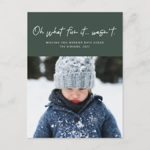 Oh what fun it wasn't green funny photo holiday postcard
