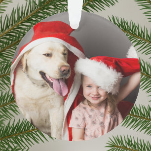Oh What Fun! Modern Minimal Simple Christmas Photo Ornament