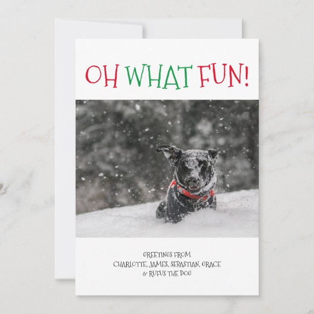 Oh What Fun Personalised Christmas Holiday Card (Front)