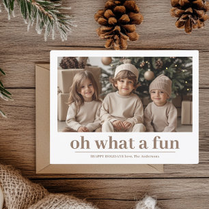 Oh What Fun! Personalised Happy Holiday Photo Postcard