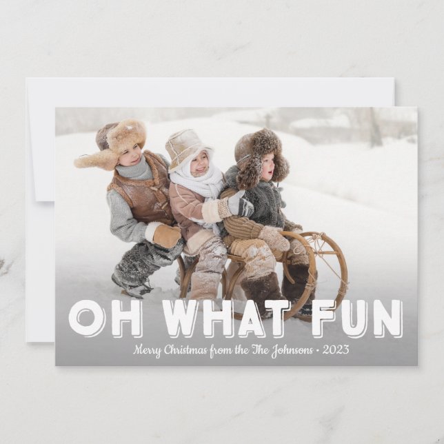 Oh What Fun Photo Christmas Cards, Landscape Holiday Card (Front)
