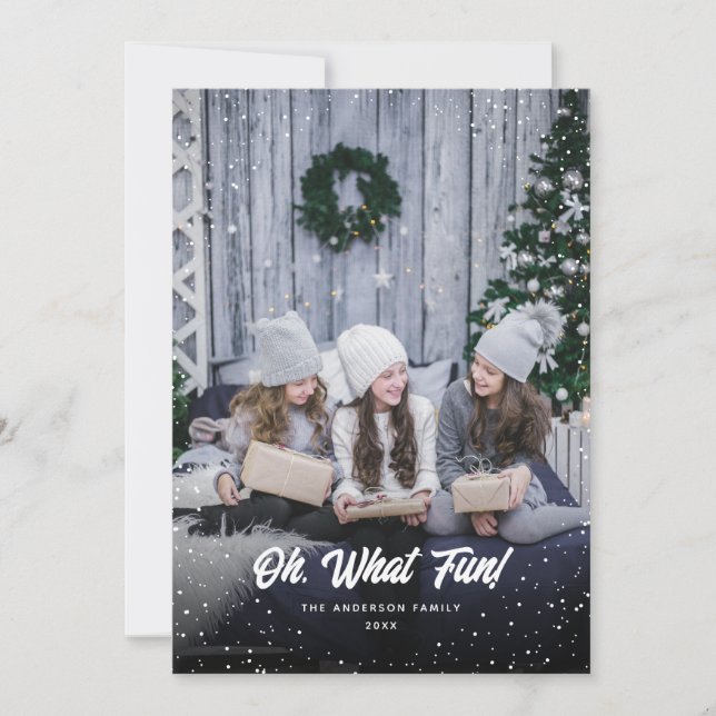 Oh, What Fun Photo Christmas Holiday Card (Front)