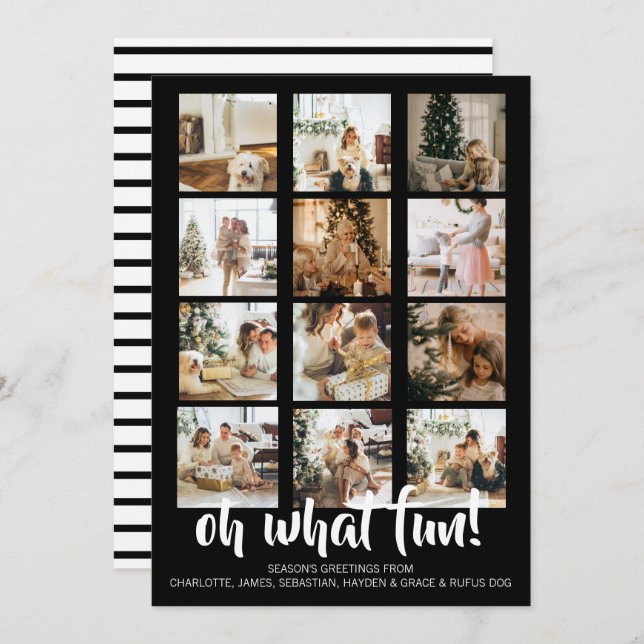 Oh What Fun Photo Christmas Personalised Holiday Card (Front/Back)