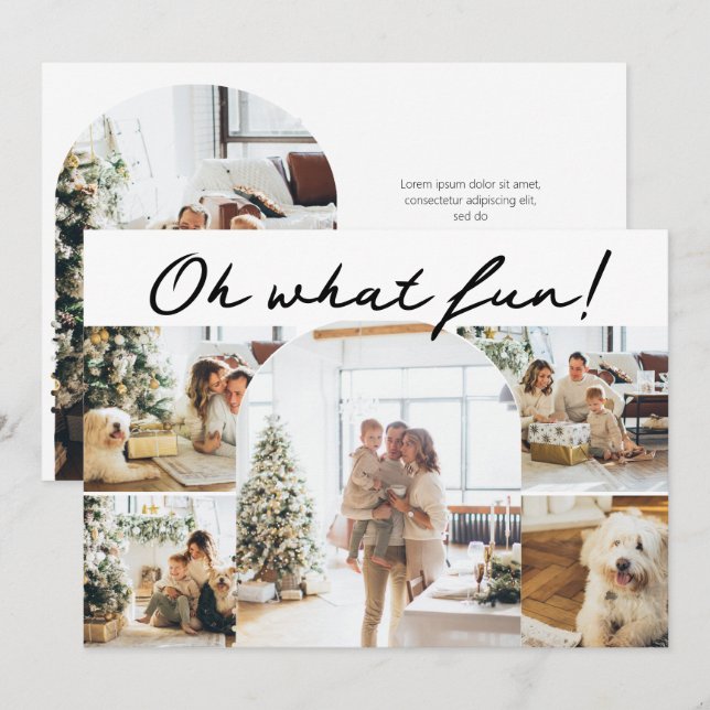 Oh What Fun Photo Christmas Personalised Holiday Card (Front/Back)