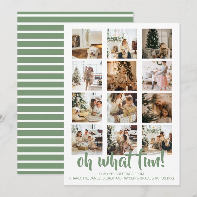 Oh What Fun Photo Christmas Personalised Holiday Card (Front/Back)