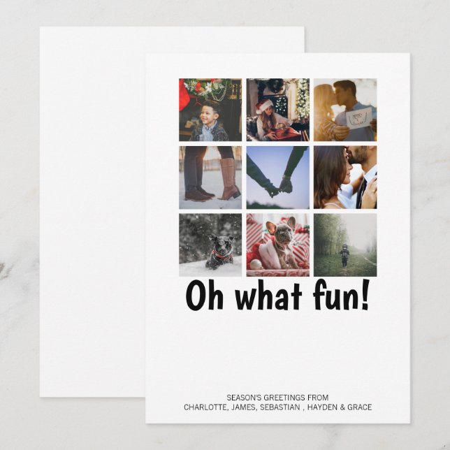 Oh What Fun Photo Christmas Personalised Holiday Card (Front/Back)