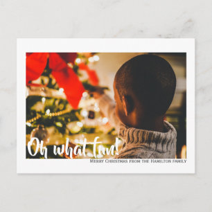 Oh What Fun Photo Merry Christmas Personalised Postcard