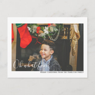 Oh What Fun Photo Merry Christmas Personalised Postcard