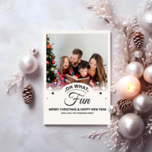 Oh What Fun Photo Modern Christmas Holiday Card
