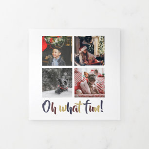 Oh What Fun Photo Personalised Christmas Tri-Fold Holiday Card