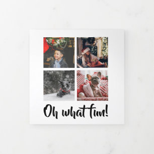 Oh What Fun Photo Personalised Christmas Tri-Fold Holiday Card