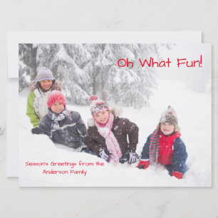 Oh What Fun Photo Red Dots - 6x8 Christmas Card