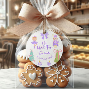 Oh What Fun Purple Nutcracker Birthday Classic Round Sticker