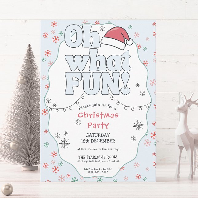 Oh What Fun Retro Christmas Party  Invitation (Creator Uploaded)