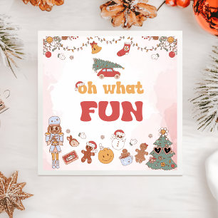 Oh What Fun Santa Christmas Birthday Napkins