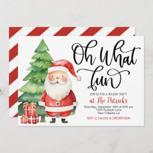 Oh What Fun Santa Holiday Party Invitation