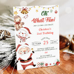 Oh What Fun Santa Snowman Christmas Birthday  Invitation<br><div class="desc">Oh What Fun Santa Snowman Christmas Birthday Invitation</div>