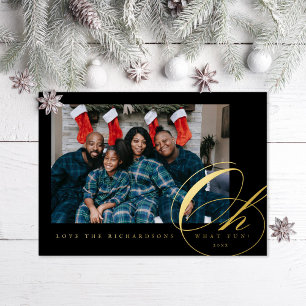 Oh What Fun Script Foil Holiday Card