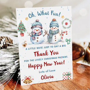Oh What Fun Snow Christmas Party  Thank You  Invitation