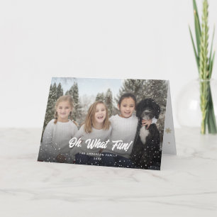 Oh, What Fun Snow Snowflakes Photo Holiday Card