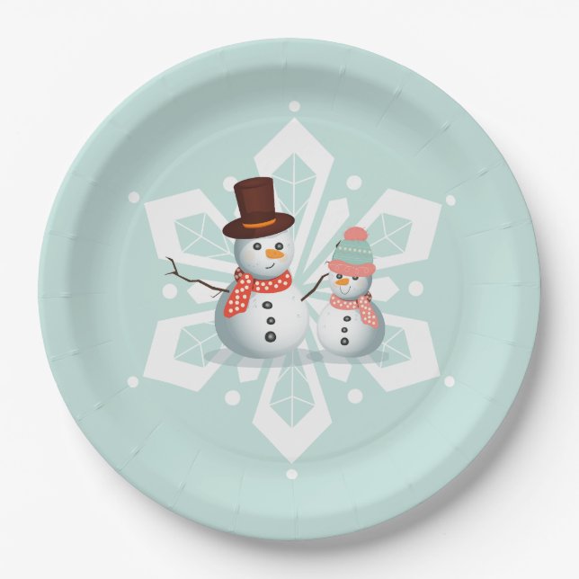 Oh What Fun Snowman Birthday  Paper Plate (Front)